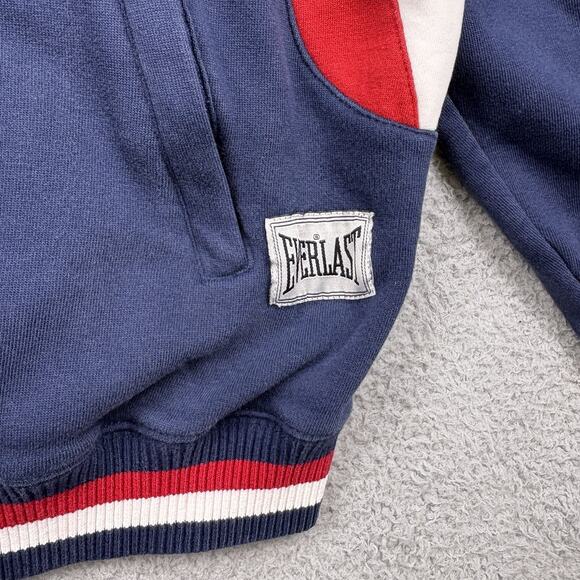 Everlast Hoodie Mens Medium Blue Boxing Sweatshirt USA American Retro Y2K Zip Up - Picture 5 of 16